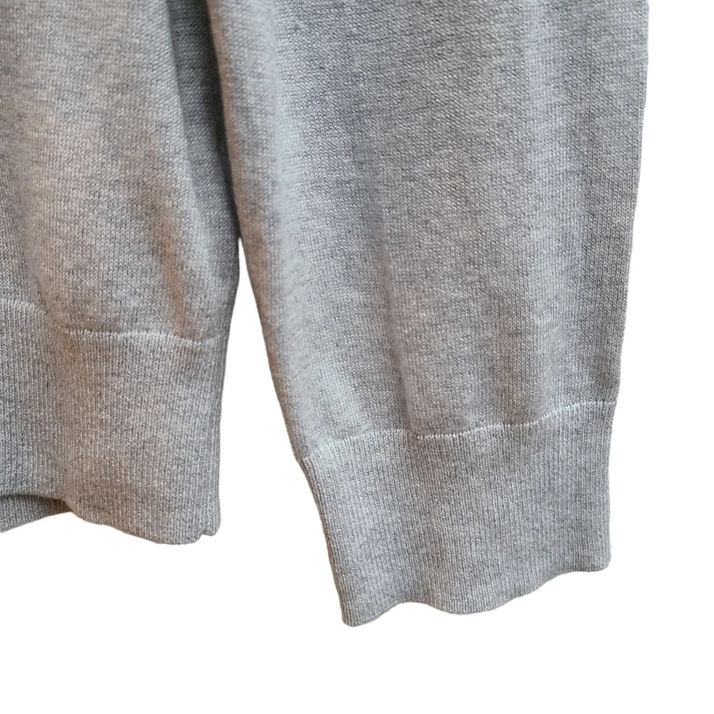 Silk Cotton Cashmere Blend Varsity Collegiate Sweater Men's Large